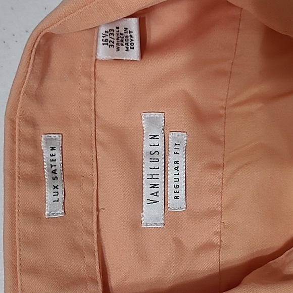 💥3for$12💥 Van Heusen men's Lux Sateen button-up dress shirt size 16.5 32/34 - Picture 3 of 6